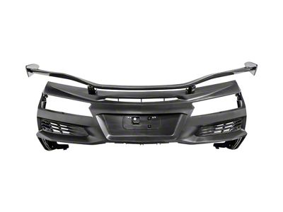 Z06 Style Conversion Rear Bumper with High Rear Spoiler; Unpainted (20-25 Corvette C8 Stingray)