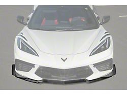 Z06 Style Front Splitter Lip and Canards; Carbon Fiber (20-26 Corvette C8 Stingray)