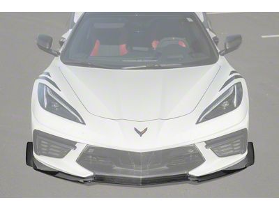 Z06 Style Front Splitter Lip and Canards; Carbon Fiber (20-26 Corvette C8 Stingray)