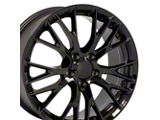 C7 Z06 Style Gloss Black Wheel; Front Only; 19x8.5; 56mm Offset (05-13 Corvette C6, Excluding Grand Sport, Z06 & ZR1)