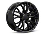 C7 Z06 Style Satin Black Wheel; Front Only; 18x8.5; 56mm Offset (97-04 Corvette C5)