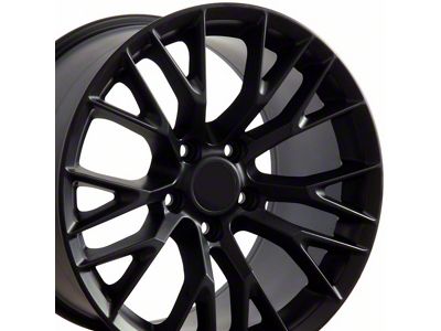 C7 Z06 Style Satin Black Wheel; Front Only; 18x8.5 (97-04 Corvette C5)