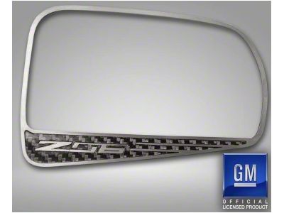 Z06 Style Side View Mirror Trim; Stainless Steel/Carbon Fiber (15-19 Corvette C7 Z06)
