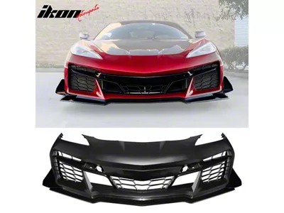 Z06/Z07 Style Front Bumper Cover; Unpainted (20-25 Corvette C8 Stingray)