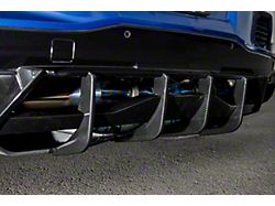 Z51 Add-On Rear Diffuser Fins; Hydro-Dipped Carbon Fiber (20-26 Corvette C8, Excluding Z06)