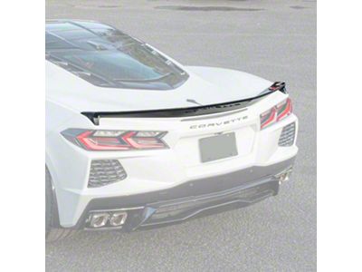 Z51 Low Profile Style Rear Trunk Lid Wing Spoiler; Glossy Black (20-25 Corvette C8)