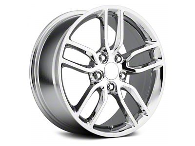 C7 Z51 Replica Chrome Wheel; Front Only; 19x8.5; 56mm Offset (05-13 Corvette C6 Base)