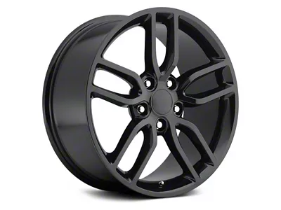 C7 Z51 Replica Gloss Black Wheel; Rear Only; 20x10; 79mm Offset (05-13 Corvette C6 Base)