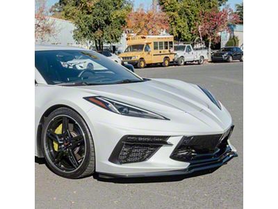 Z51 Style Performance Front Splitter Lip; Matte Black (20-24 Corvette C8)