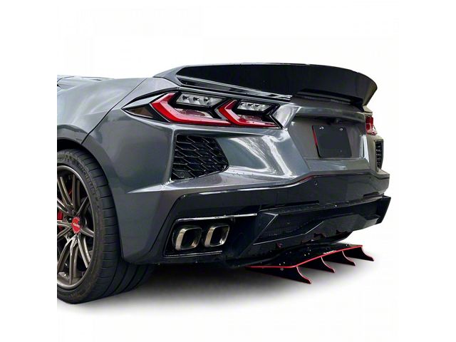 Zonari VR5 Rear Diffuser; Carbon Flash Metallic Vinyl (20-24 Corvette C8, Excluding Z06)
