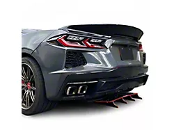 Zonari VR5 Rear Diffuser; Forged Carbon Fiber Vinyl (20-24 Corvette C8, Excluding Z06)