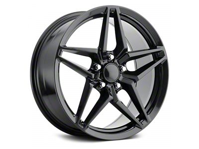 C7 ZR1 Replica Carbon Black Wheel; Rear Only; 19x12; 59mm Offset (05-13 Corvette C6, Excluding ZR1)