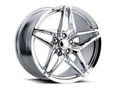 C7 ZR1 Replica Chrome Wheel; Front Only; 18x8.5; 56mm Offset (05-13 Corvette C6, Excluding ZR1)