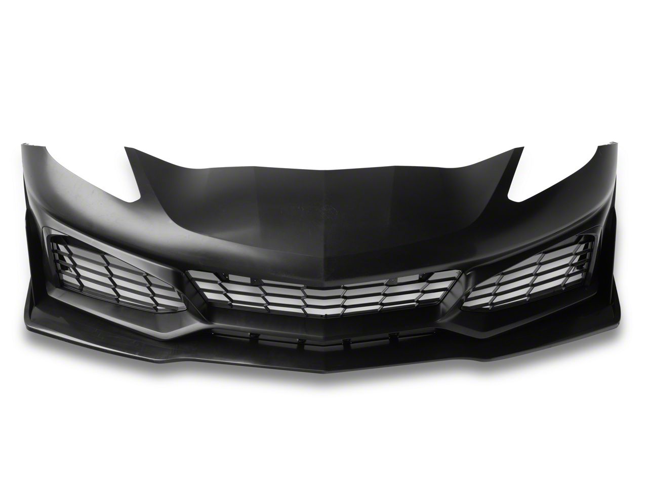 Corvette ZR1 Style Conversion Front Bumper; Black (14-19 Corvette