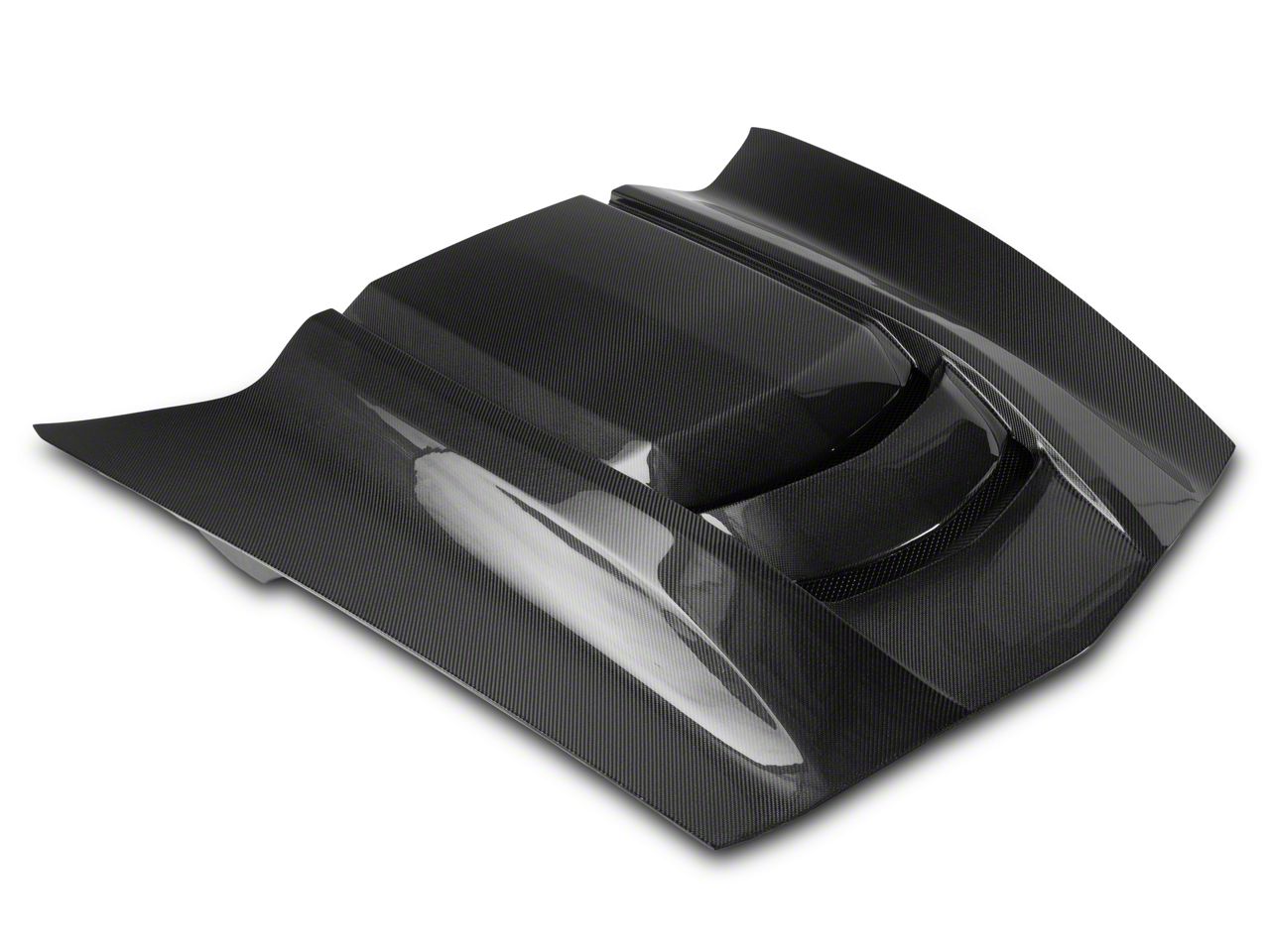 Corvette ZR1 Style Cowl Vented Extractor Hood; Carbon Fiber