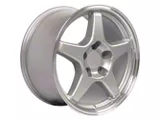 ZR1 Style Deep Dish Silver Wheel; Rear Only; 17x11; 50mm Offset (97-04 Corvette C5)