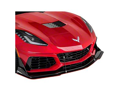 ZR1 Style Front Bumper Splitter; Satin Black Ice Vinyl (14-19 Corvette C7)