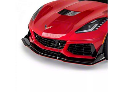 ZR1 Style Front Bumper Splitter; Textured Black (14-19 Corvette C7)