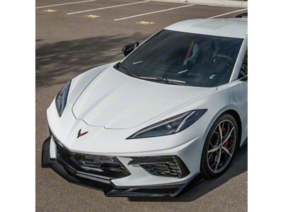 EOS Performance Package Front Splitter; Gloss Black (20-25 Corvette C8, Excluding Z06)