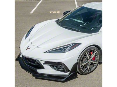 EOS Performance Track Edition Package Front Splitter; Gloss Black (20-25 Corvette C8, Excluding Z06)