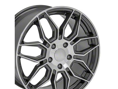 CV03C Gunmetal Machined Wheel; Front Only; 18x8.5; 56mm Offset (05-13 Corvette C6 Base)