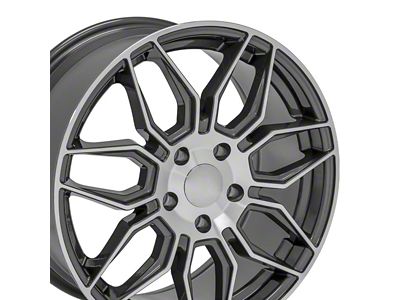 CV03C Gunmetal Machined Wheel; Front Only; 18x8.5 (05-13 Corvette C6 Base)