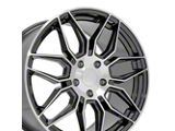 CV03C Gunmetal Machined Wheel; Rear Only; 19x10; 79mm Offset (05-13 Corvette C6 Base)
