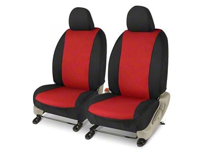 Covercraft Precision Fit Seat Covers Endura Custom Front Row Seat Covers; Red/Black (16-24 Camaro Coupe w/o RECARO Seats)