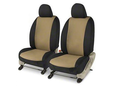 Covercraft Precision Fit Seat Covers Endura Custom Front Row Seat Covers; Tan/Black (10-15 Camaro)