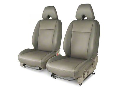 Covercraft Precision Fit Seat Covers Leatherette Custom Front Row Seat Covers; Light Gray (10-15 Camaro)