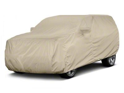 Covercraft Custom Car Covers Flannel Car Cover; Tan (20-24 Corvette C8 w/o Low Spoiler)