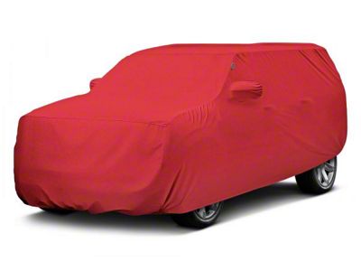 Covercraft Custom Car Covers Form-Fit Car Cover; Bright Red (20-24 Corvette C8 w/o Low Spoiler)