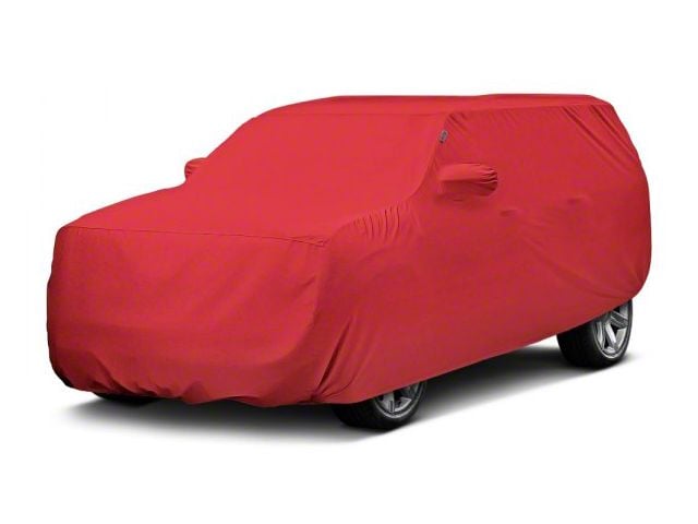 Covercraft Custom Car Covers Form-Fit Car Cover; Bright Red (20-24 Corvette C8 w/o Low Spoiler)