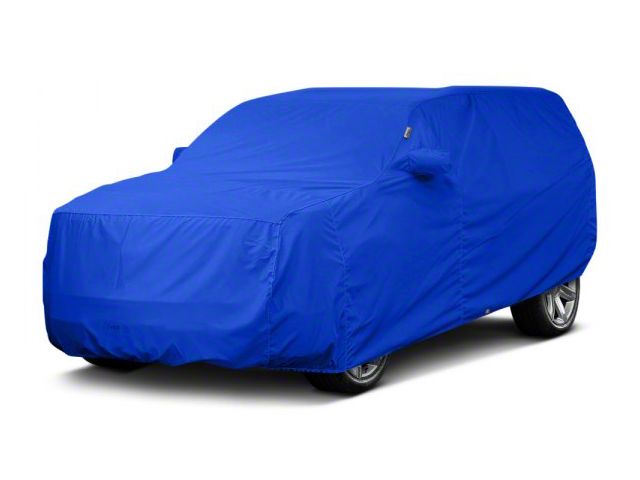 Covercraft Custom Car Covers WeatherShield HP Car Cover; Bright Blue (20-24 Corvette C8 w/o Low Spoiler)