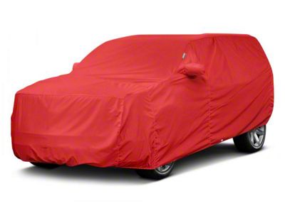 Covercraft Custom Car Covers WeatherShield HP Car Cover; Red (20-24 Corvette C8 w/o Low Spoiler)