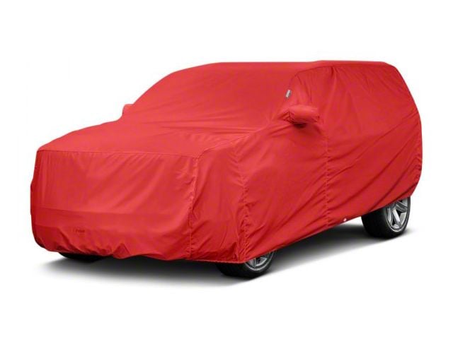 Covercraft Custom Car Covers WeatherShield HP Car Cover; Red (20-24 Corvette C8 w/o Low Spoiler)