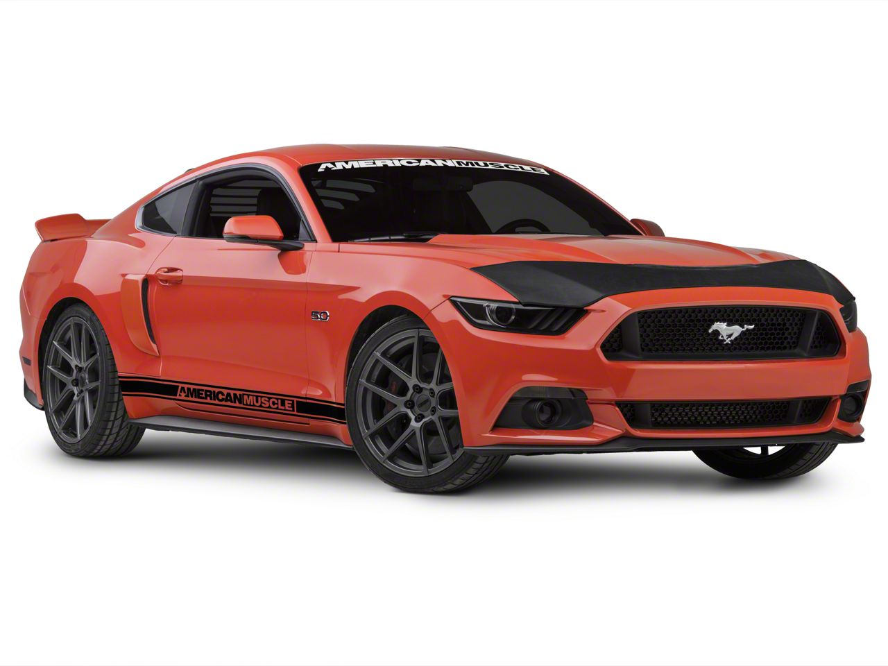 【U LAN】[PREMIUM] Barrier Suede Hood Mustang Anderson Composites AC-HD0506FDMU-SS Mustang Type-SS Carbon