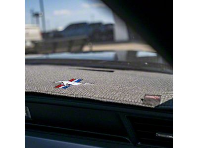 Covercraft Ltd Edition Custom Dash Cover with Mustang Tri-Bar Logo; Grey (98-04 Mustang)