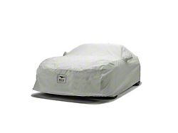 Covercraft Custom Car Covers 3-Layer Moderate Climate Car Cover and Black Mustang Cobra Logo; Gray (24-26 Mustang Dark Horse)
