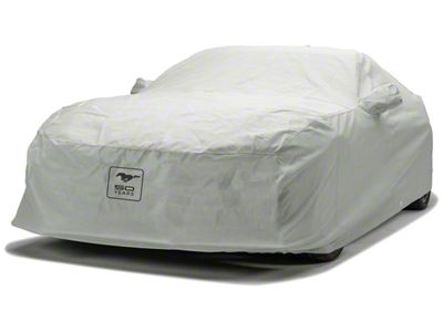 Covercraft Custom Car Covers 3-Layer Moderate Climate Car Cover with Black Mustang 50 Years Logo (05-09 Mustang GT Coupe, V6 Coupe)