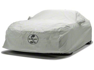 Covercraft Custom Car Covers 3-Layer Moderate Climate Car Cover with Shelby Snake Medallion Logo and without Antenna Pocket; Gray (15-20 Mustang GT350R; 20-22 Mustang GT500 w/o Track Pack)