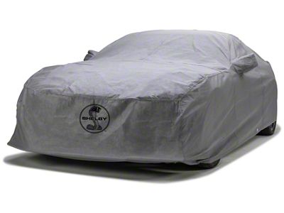 Covercraft Custom Car Covers 5-Layer Indoor Car Cover with Antenna Pocket and Shelby Snake Medallion Logo; Gray (15-20 Mustang GT350R; 20-22 Mustang GT500 w/o Track Pack)