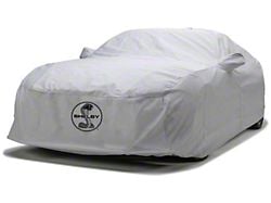 Covercraft Custom Car Covers 5-Layer Softback All Climate Car Cover with Antenna Pocket and Shelby Snake Medallion Logo; Gray (15-20 Mustang GT350)