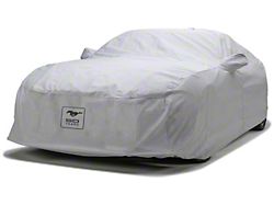 Covercraft Custom Car Covers 5-Layer Softback All Climate Car Cover with Antenna Pocket and Black Mustang 50 Years Logo; Gray (22-25 Mustang GT Fastback w/ Performance Pack)