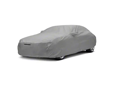 Covercraft Custom Car Covers 5-Layer Softback All Climate Car Cover with Black Mustang Pony Logo; Gray (05-09 Mustang GT Convertible, V6 Convertible)