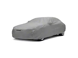 Covercraft Custom Car Covers 5-Layer Softback All Climate Car Cover with Antenna Pocket and Black Mustang Tri-Bar Logo; Gray (10-14 Mustang)