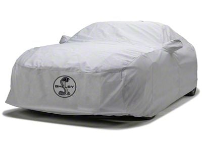 Covercraft Custom Car Covers 5-Layer Softback All Climate Car Cover with Shelby Snake Medallion Logo; Gray (10-14 Mustang)
