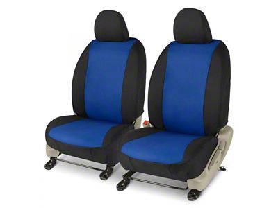 Covercraft Precision Fit Seat Covers Endura Custom Front Row Seat Covers; Blue/Black (05-14 Mustang w/o RECARO Seats)