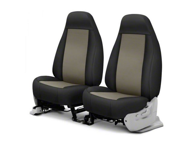 Covercraft Precision Fit Seat Covers Endura Custom Front Row Seat Covers; Charcoal/Black (83-93 Mustang Convertible)