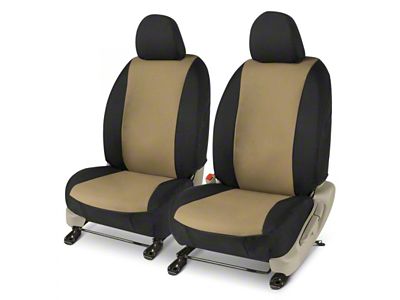 Covercraft Precision Fit Seat Covers Endura Custom Front Row Seat Covers; Tan/Black (05-14 Mustang w/o RECARO Seats)